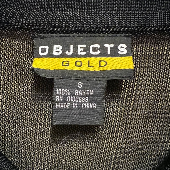 NWT Objects Gold Black blouse with gold embellishment small - Picture 4 of 5